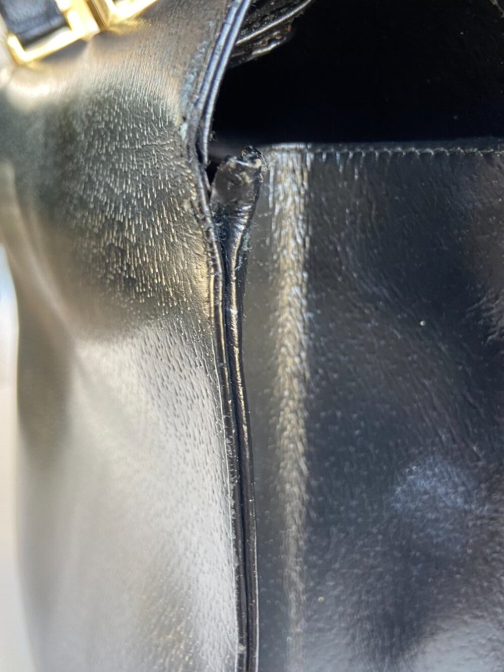 Authentic Vintage Gucci Black Leather Hand Bag and Original Dust Bag - Picture 11 of 15